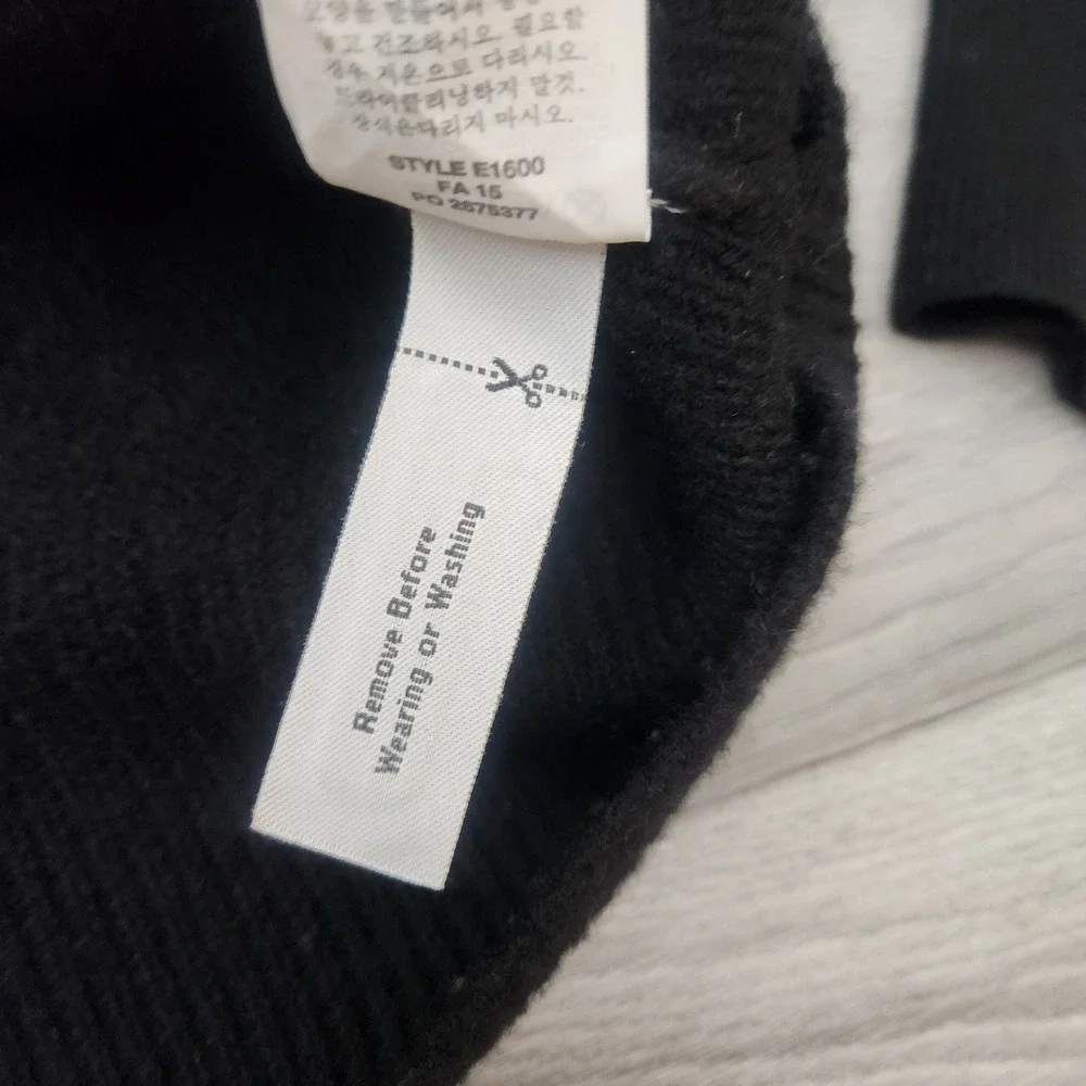 J. Crew Black Sweater Size S Merino Full Zip Back Embellish Shoulder Detail Crew